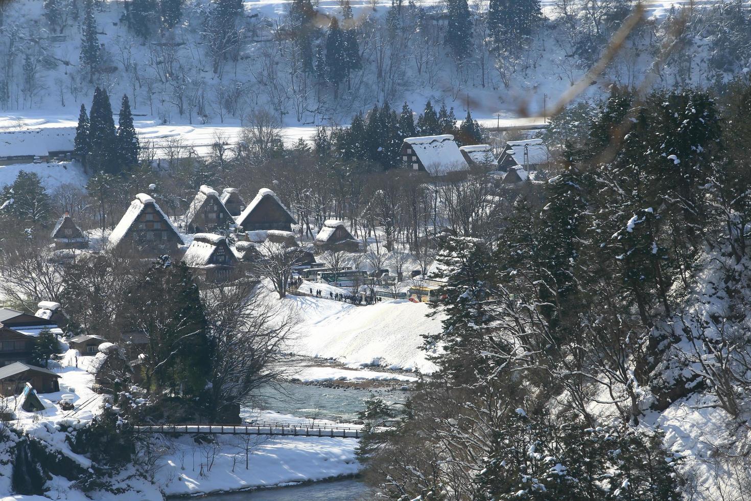 Viewpoint at Gassho-zukuri Village, Shirakawago, Japan photo