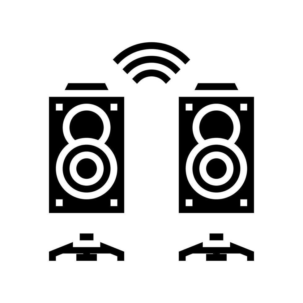 dynamic on stage playing music glyph icon vector illustration