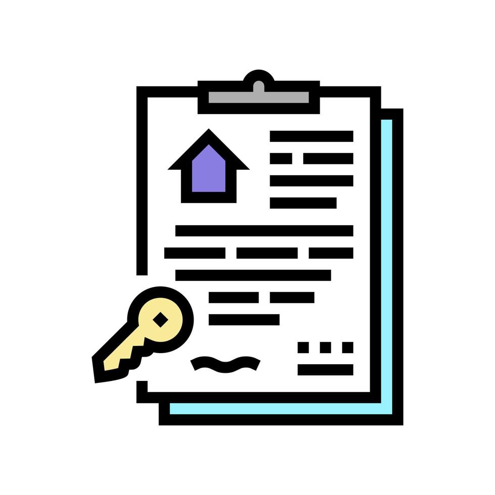 written contract color icon vector illustration