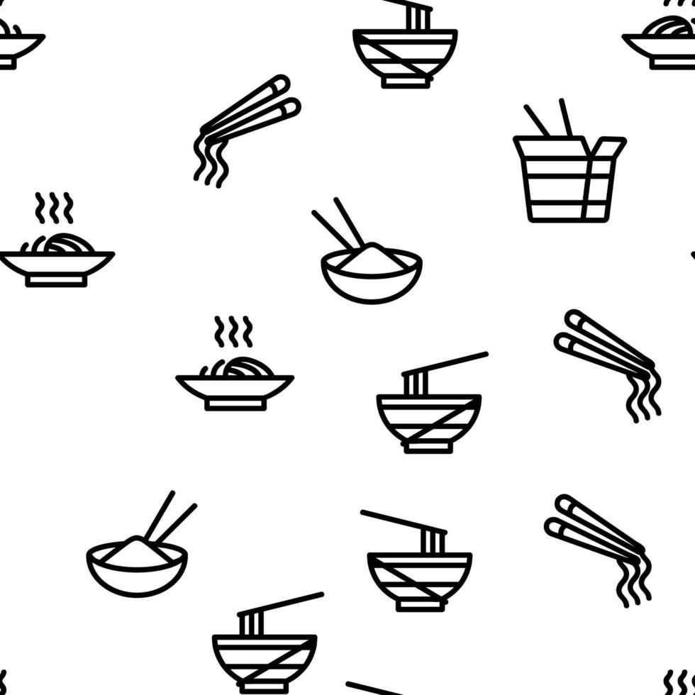 Ramen Spaghetti Food Vector Seamless Pattern