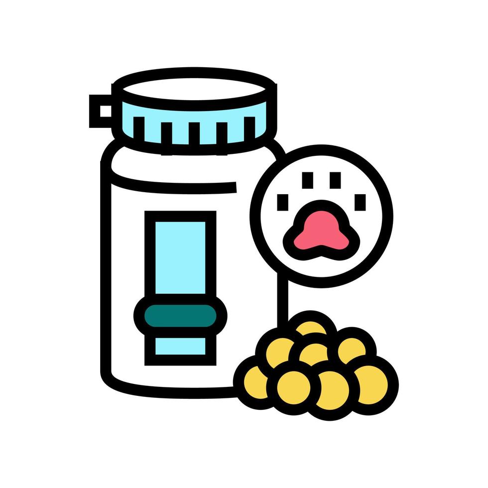 vitaminas para la ilustración de vector de icono de color de mascota