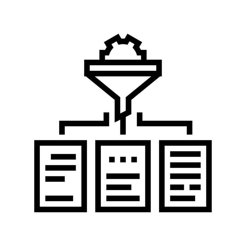 filtration neural network line icon vector illustration