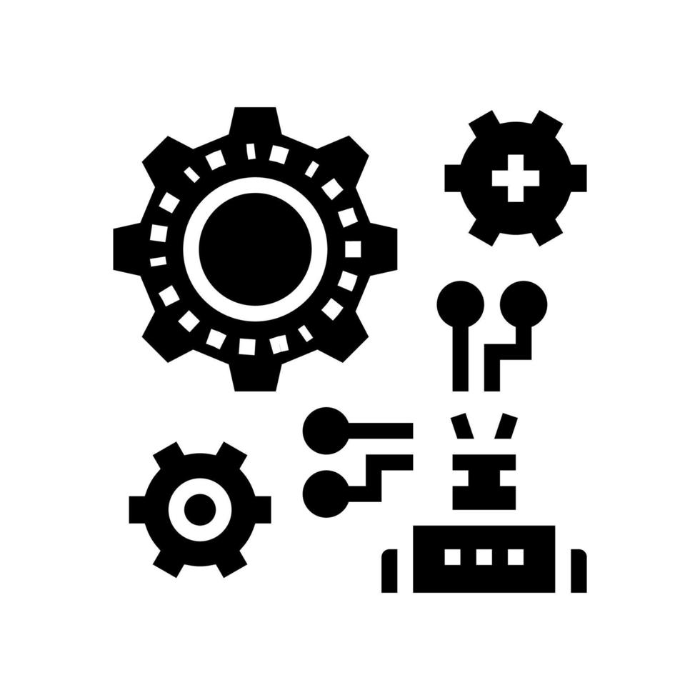 ilustración de vector de icono de glifo de aprendizaje automático