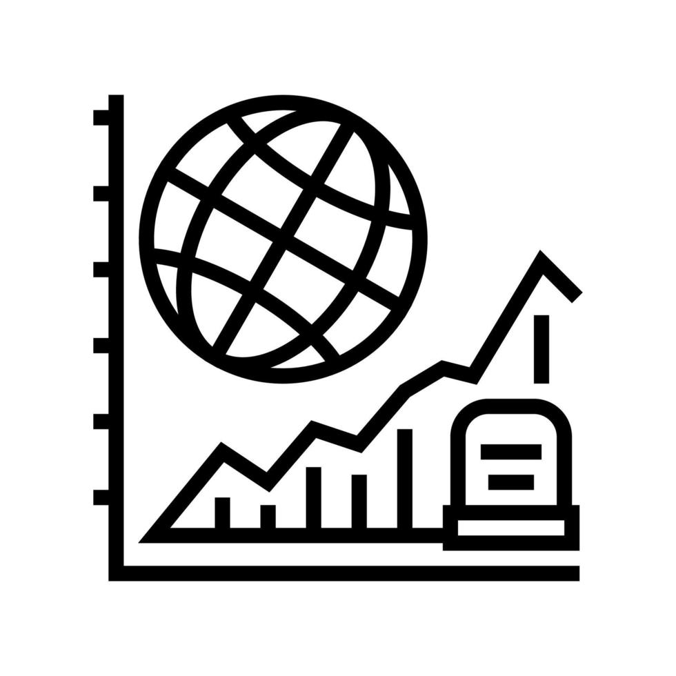 starving, increase mortality poverty problem line icon vector illustration