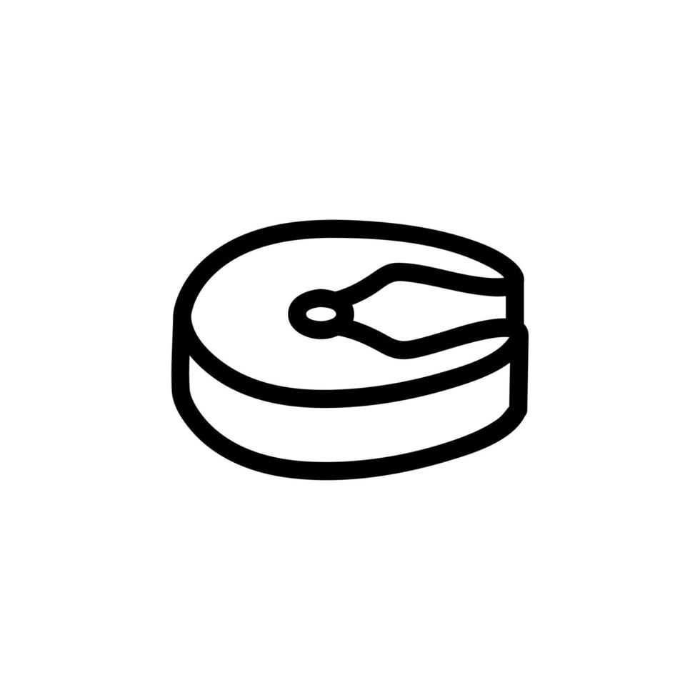 salmon fillet icon vector. Isolated contour symbol illustration vector