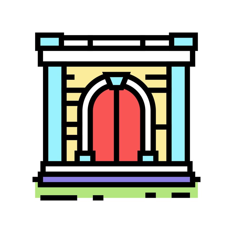 ilustración de vector de icono de color de puerta antigua