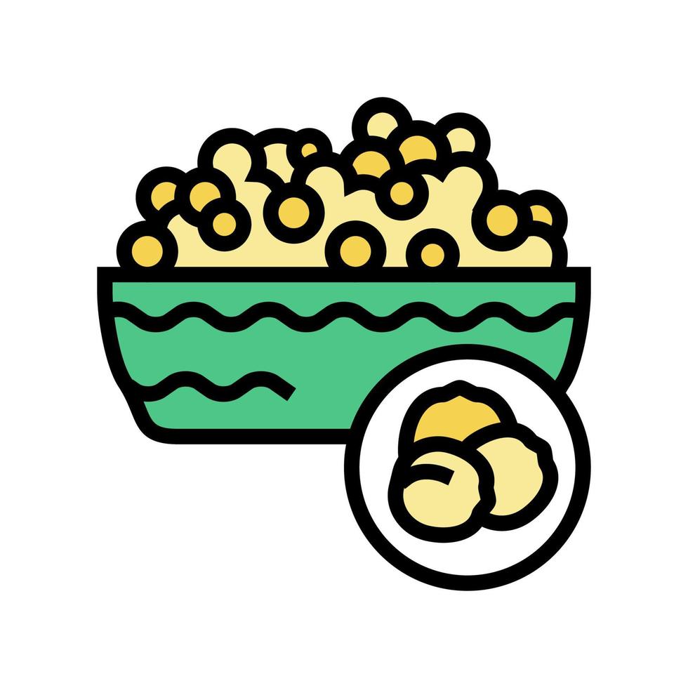 garbanzos, grañon, color, icono, vector, ilustración vector