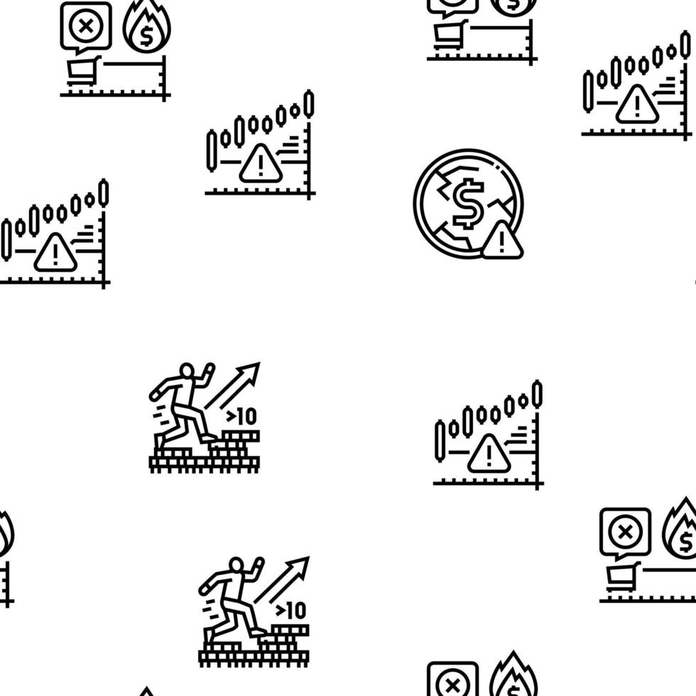 Inflation Financial World Problem Vector Seamless Pattern