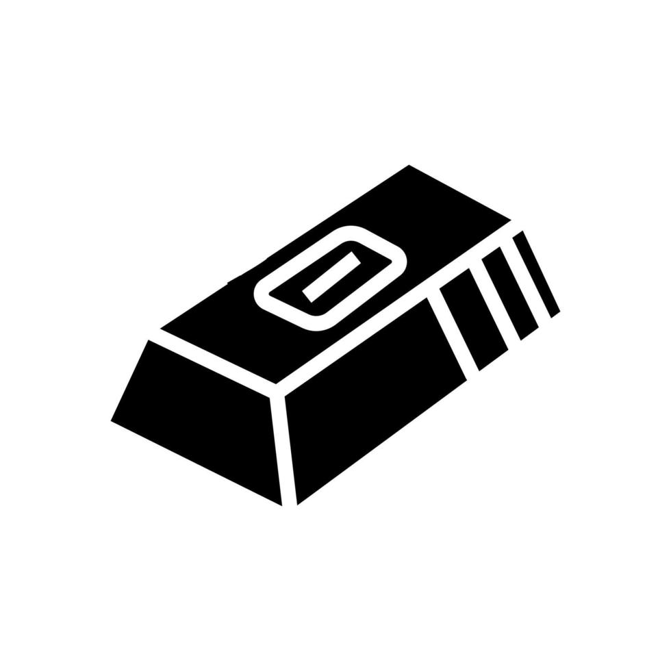 lingote de oro juego video juego glifo icono vector ilustración