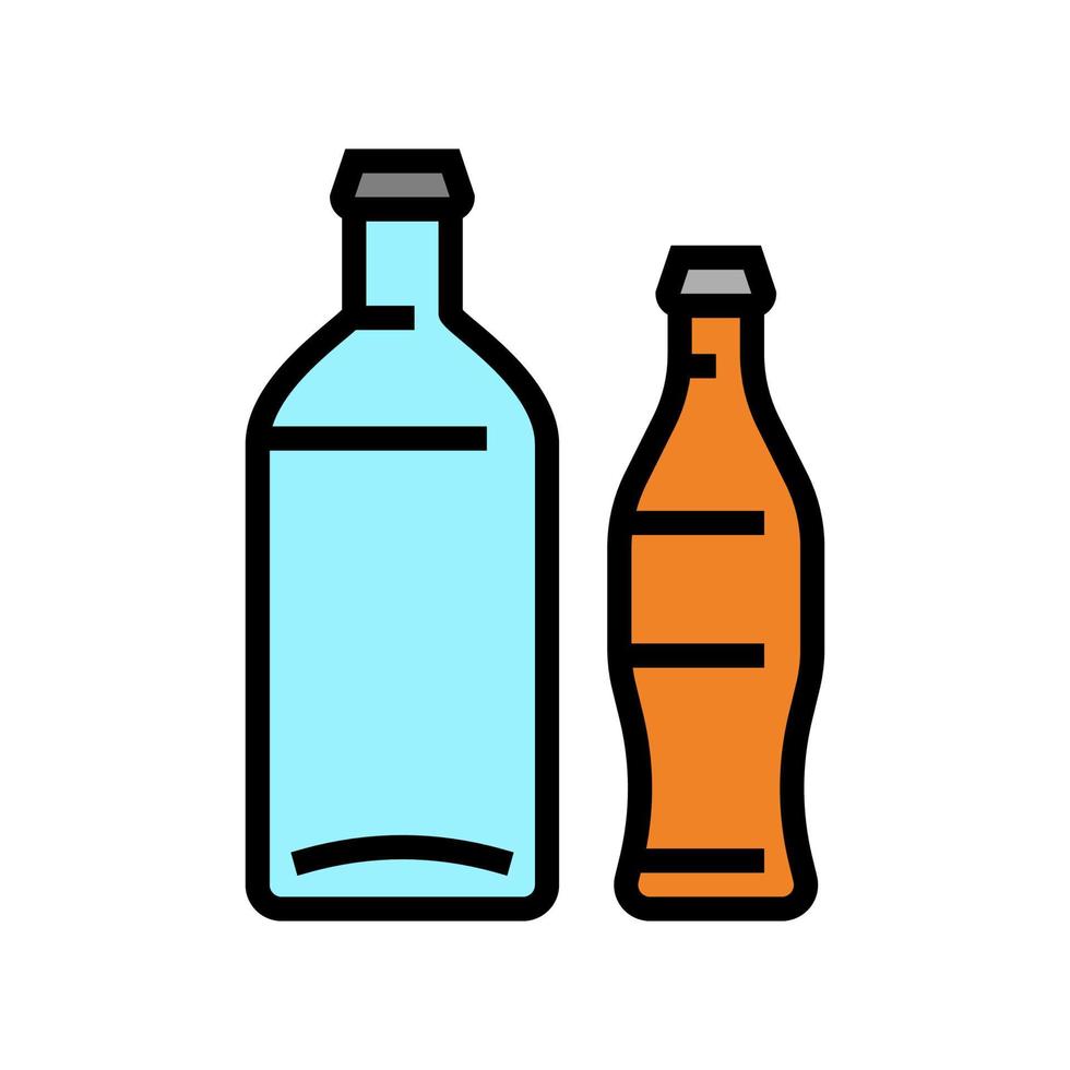 ilustración de vector de icono de color de producción de vidrio de botella