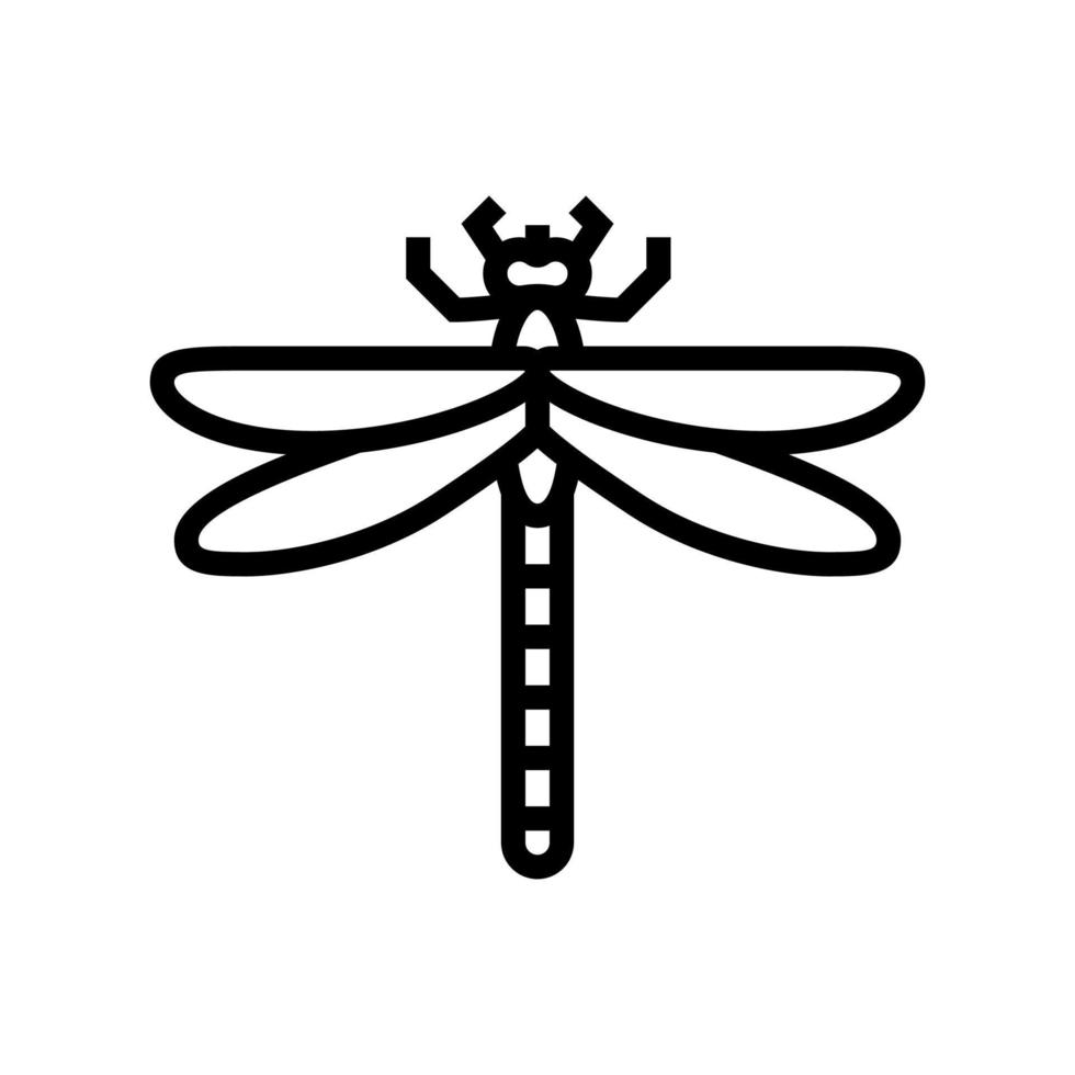 libélula insecto línea icono vector ilustración