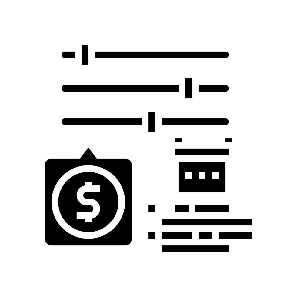 settings of loan glyph icon vector illustration 10327148 Vector Art at