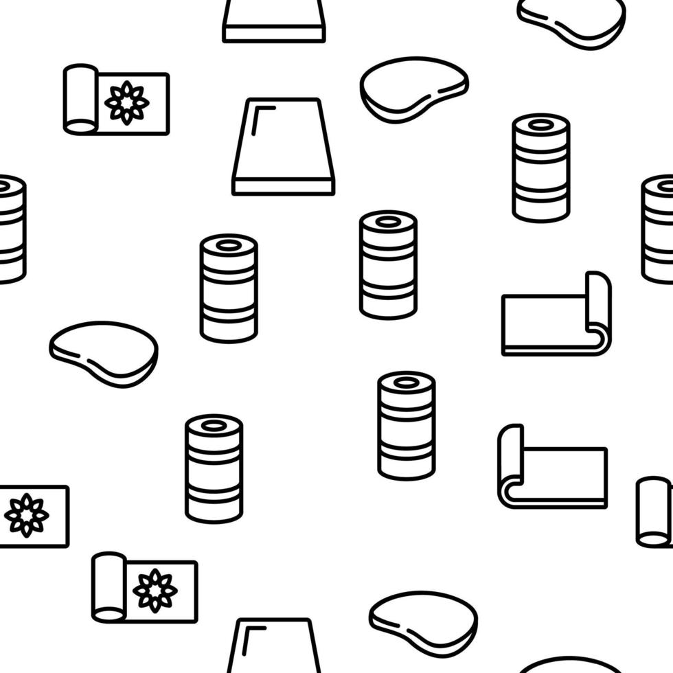 Yoga Mat Accessory Vector Seamless Pattern
