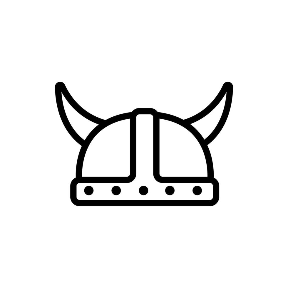 casco con vector de icono de cuernos. ilustración de símbolo de contorno aislado