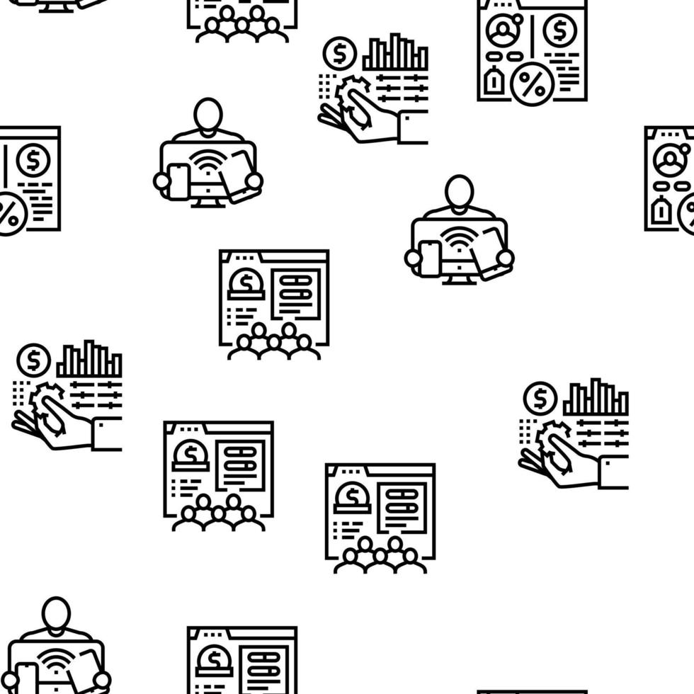 Fintech Financial Technology Vector Seamless Pattern