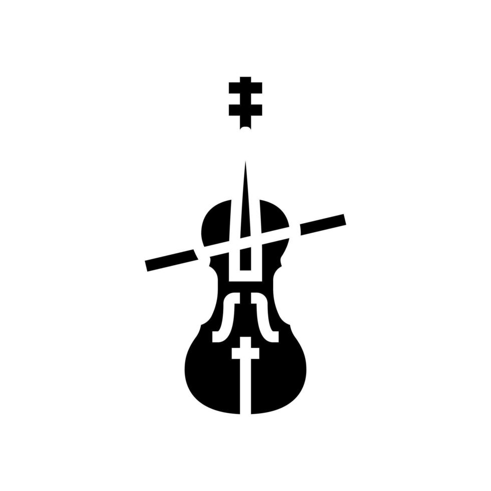 violonchelo orquesta música instrumento glifo icono vector ilustración