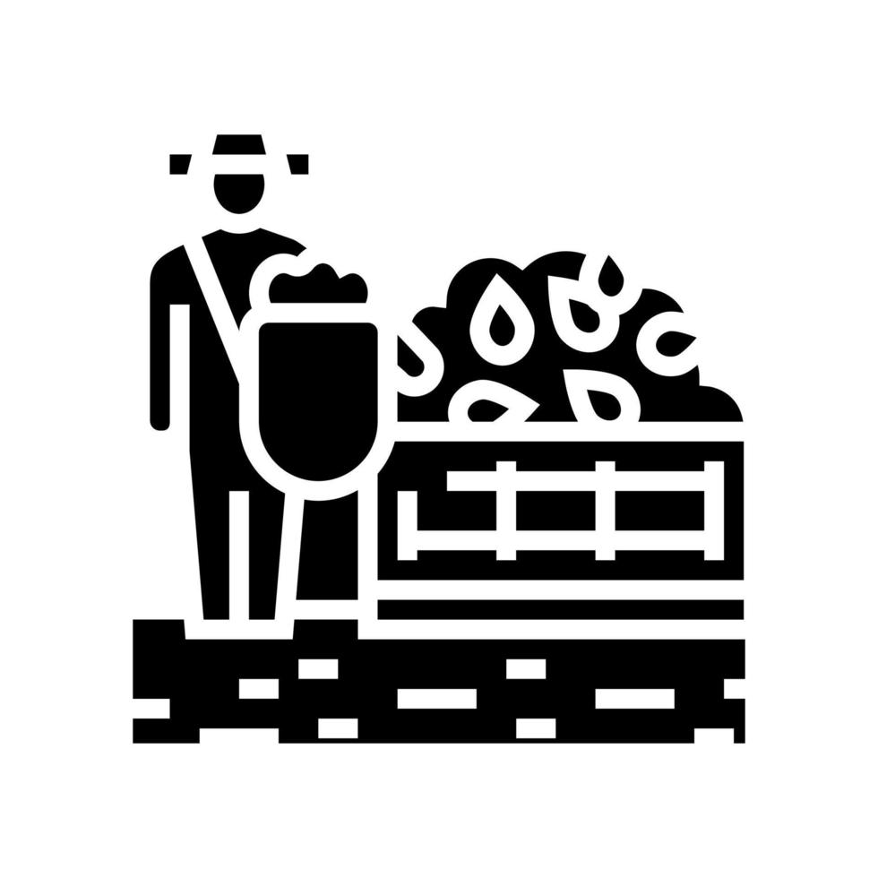 ilustración de vector de icono de glifo de té de cosecha