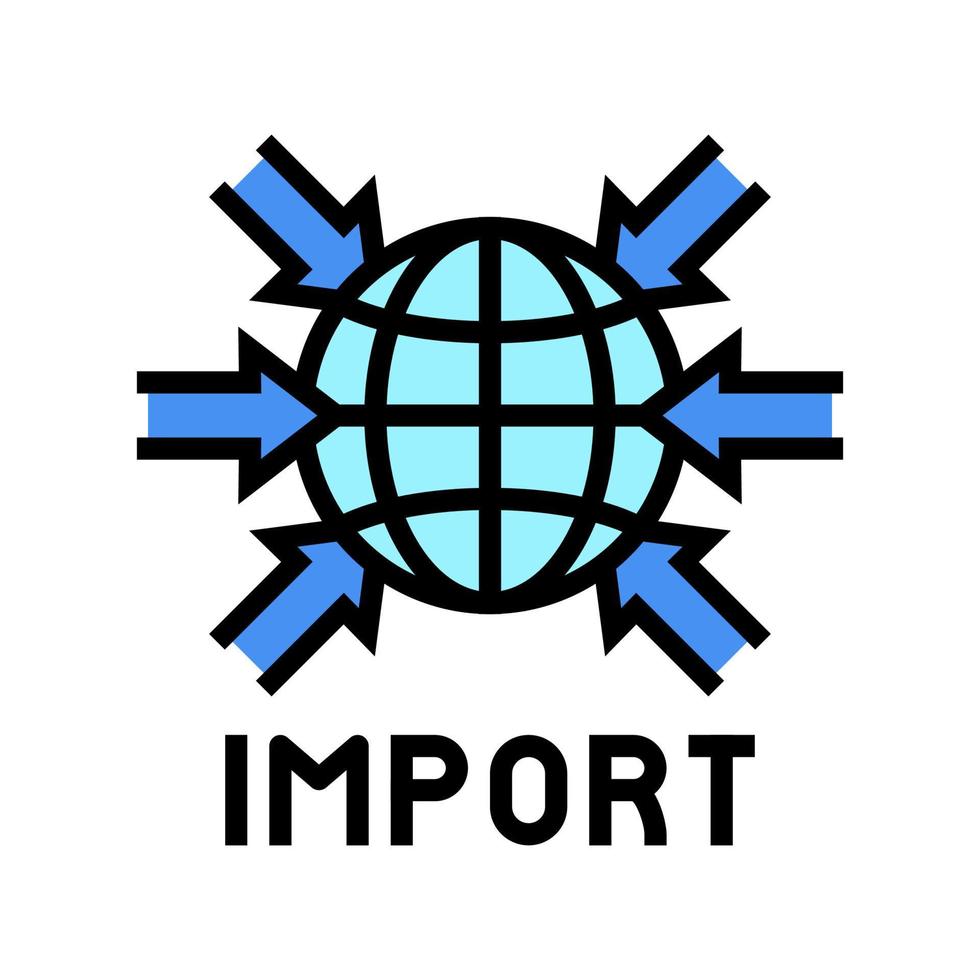 importación transporte color icono vector plano ilustración