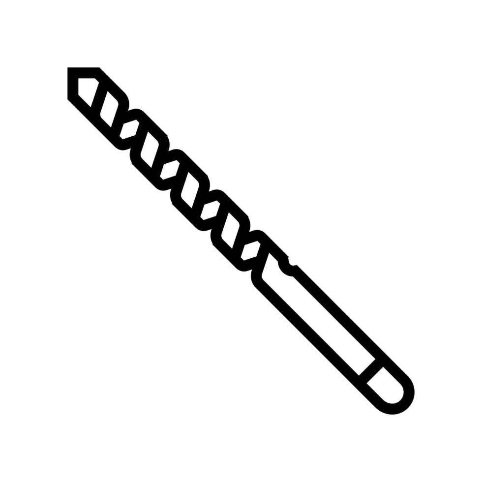 twist bit for drilling hole line icon vector illustration