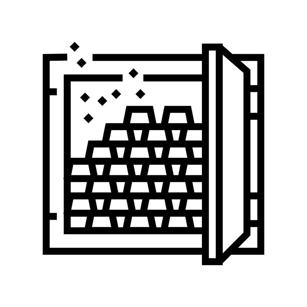 gold in safe for winner in video game line icon vector illustration