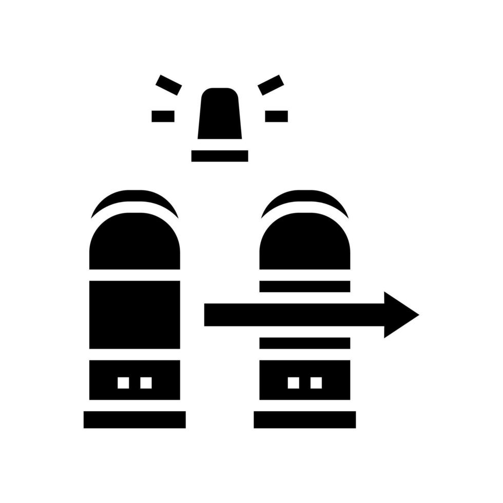 tecnología rfid para acceso glifo icono vector ilustración