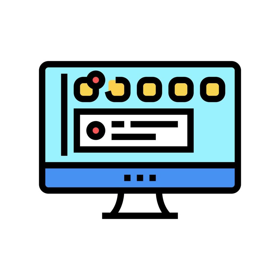 social page computer screen color icon vector illustration