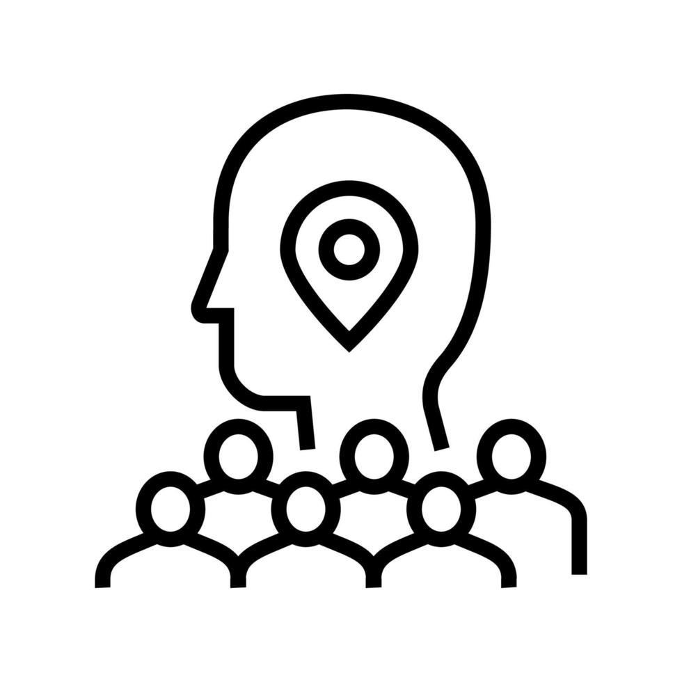 searching potential client crowdsoursing service line icon vector illustration