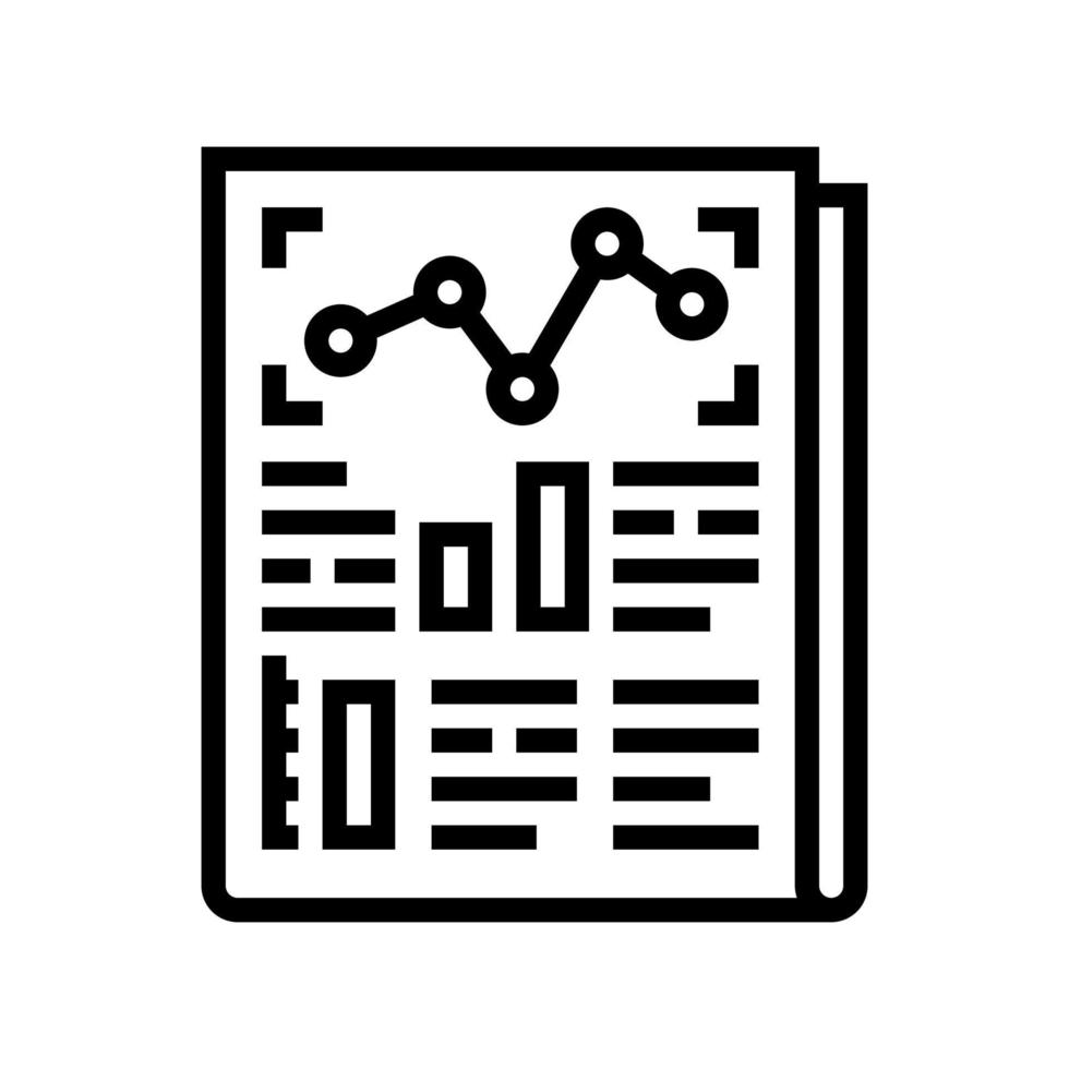 statistical report line icon vector illustration