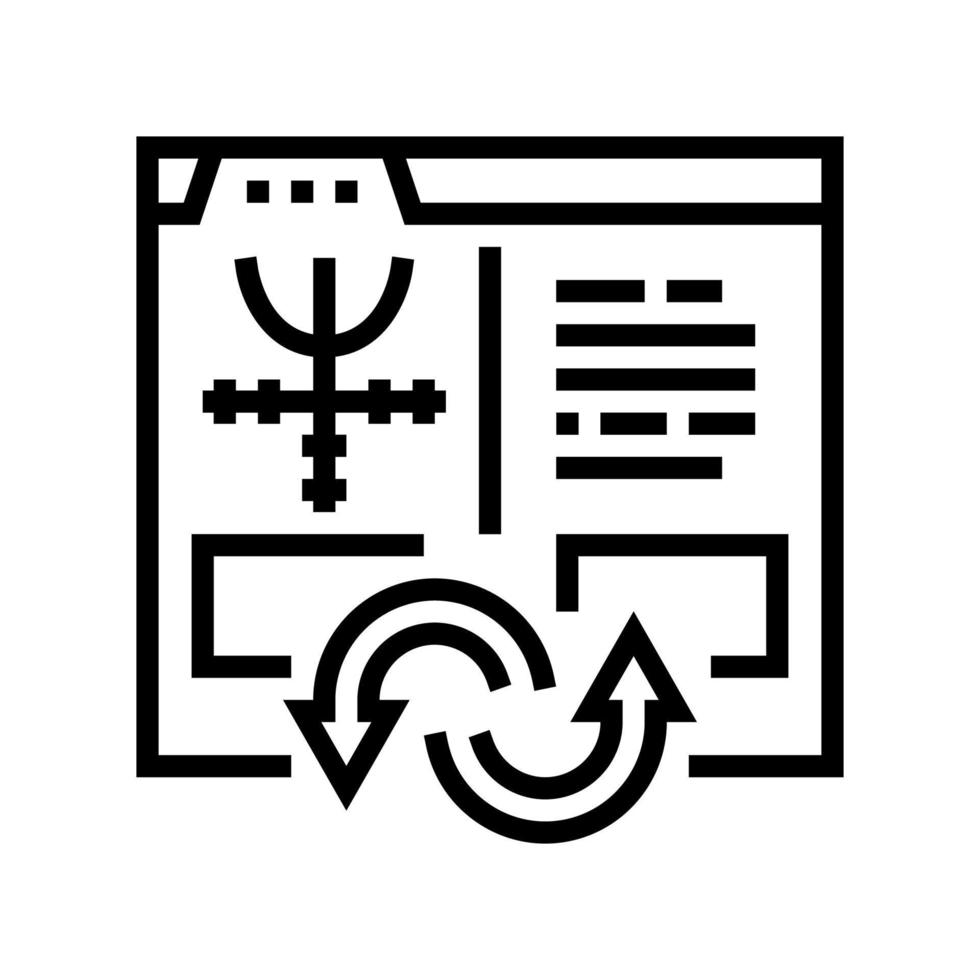 index to information converter line icon vector illustration