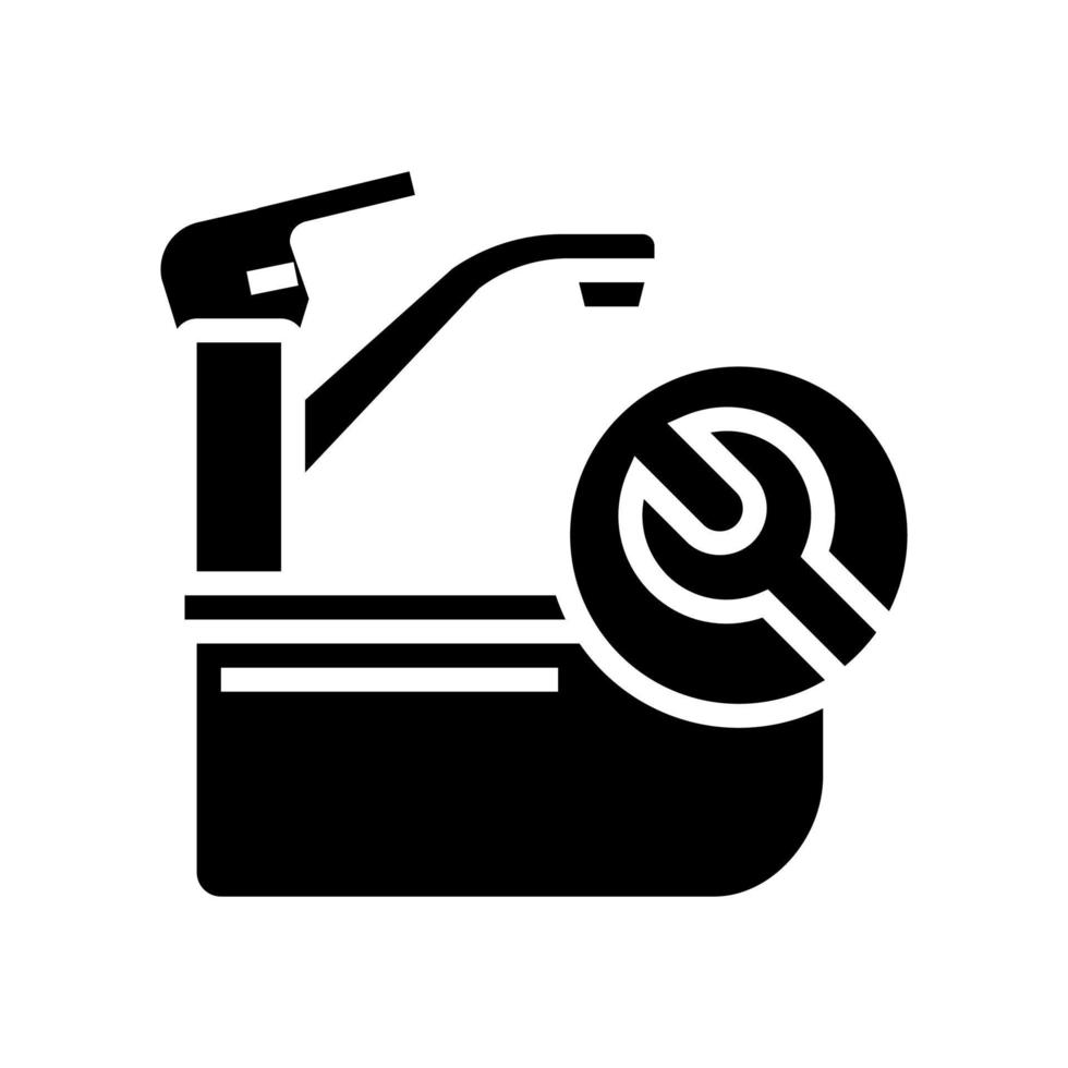 ilustración de vector de icono de glifo de reparación de grifo