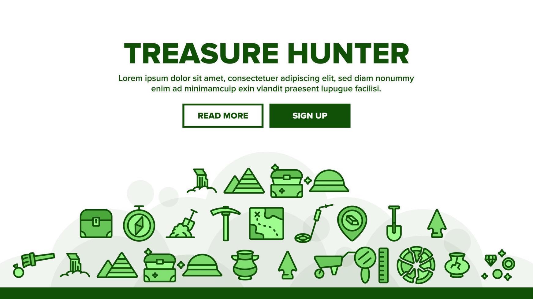 Treasure Hunter Landing Header Vector