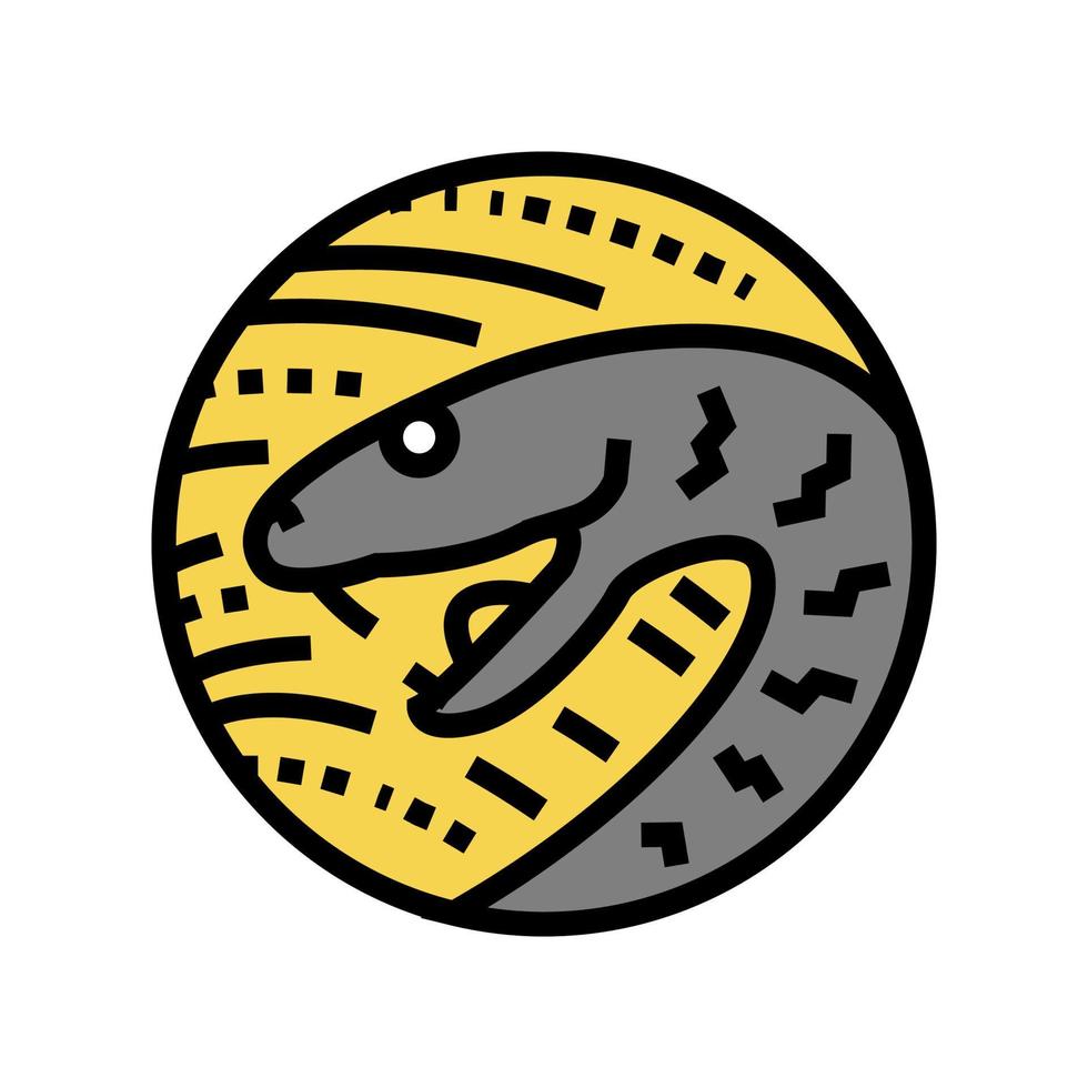 snake chinese horoscope animal color icon vector illustration