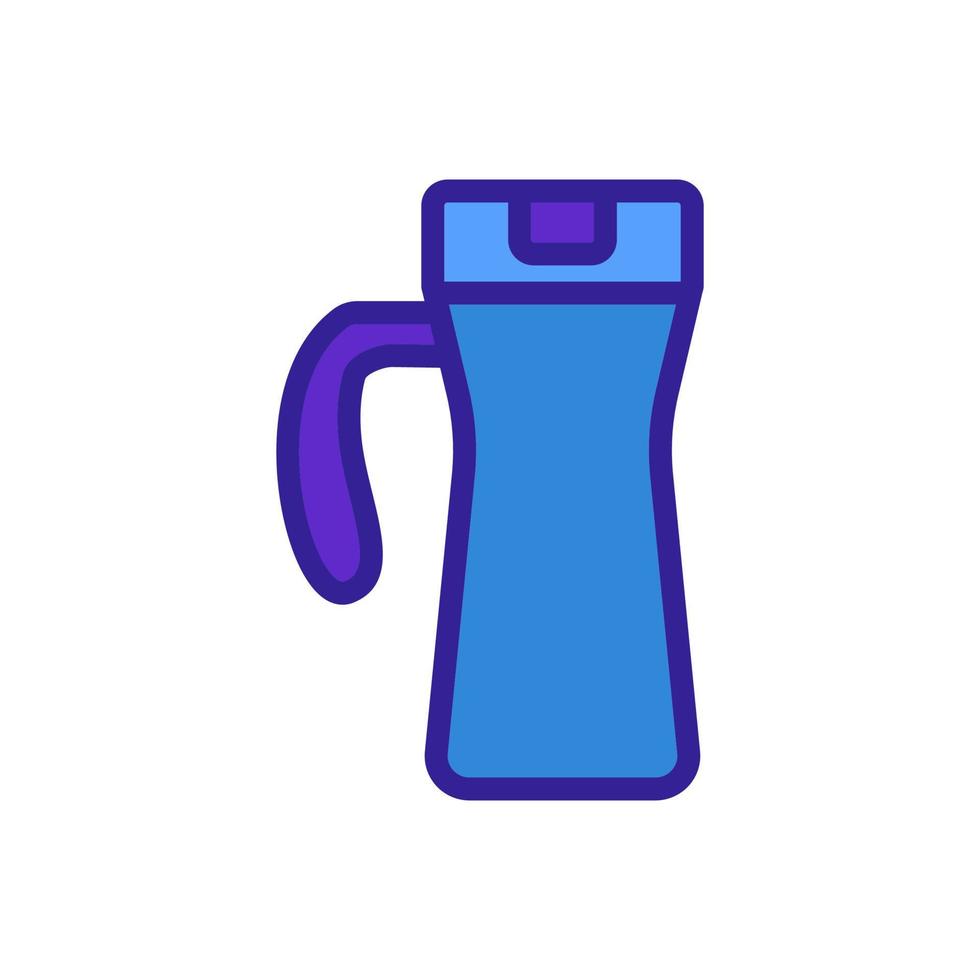 thermo cup with rounded handle icon vector outline illustration