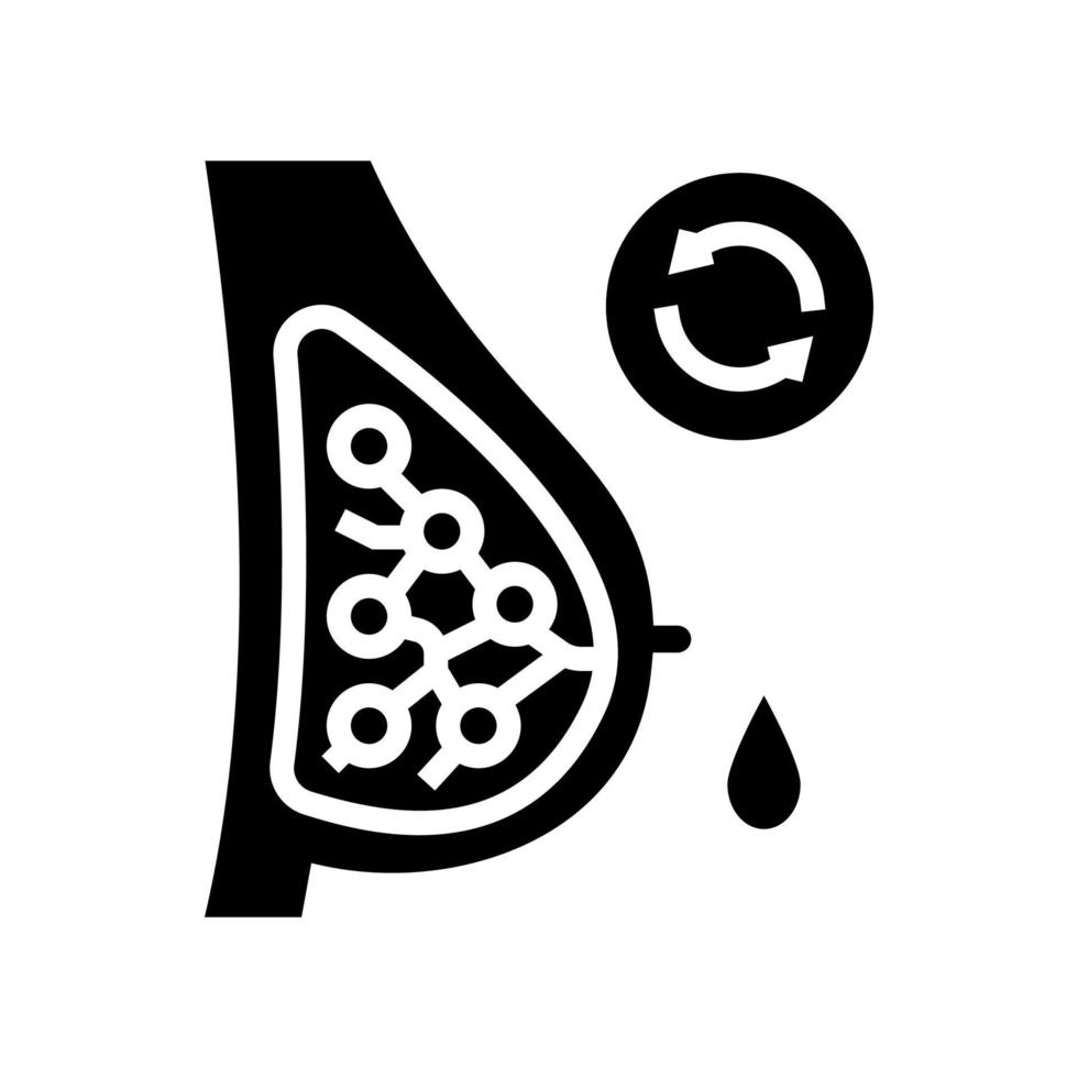 appearance of milk in breast glyph icon vector illustration