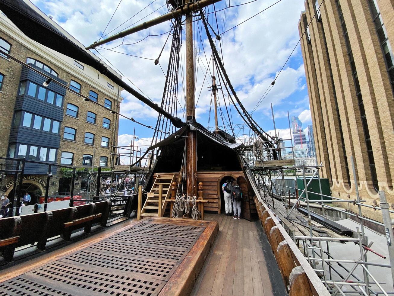 London in the UK in June 2022. A view of the Replica of the Golden Hind in London photo