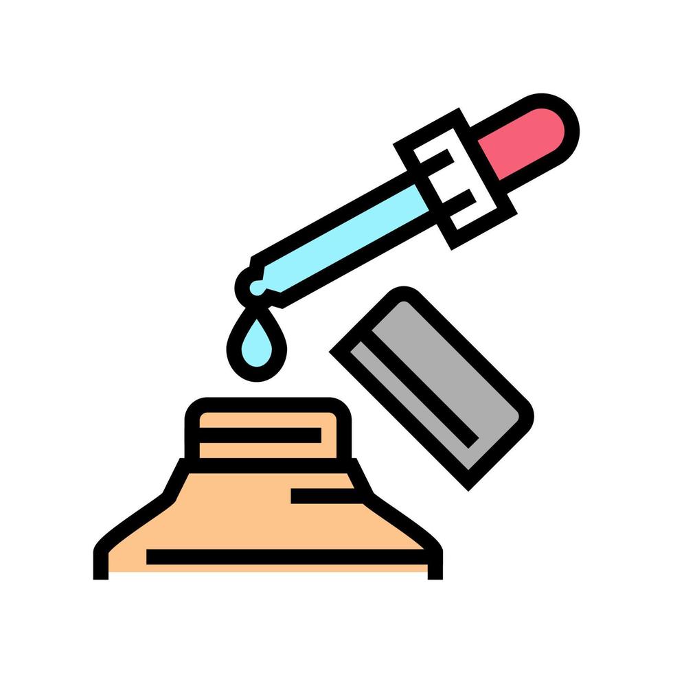 medicine homeopathy liquid dropping from pipette color icon vector illustration