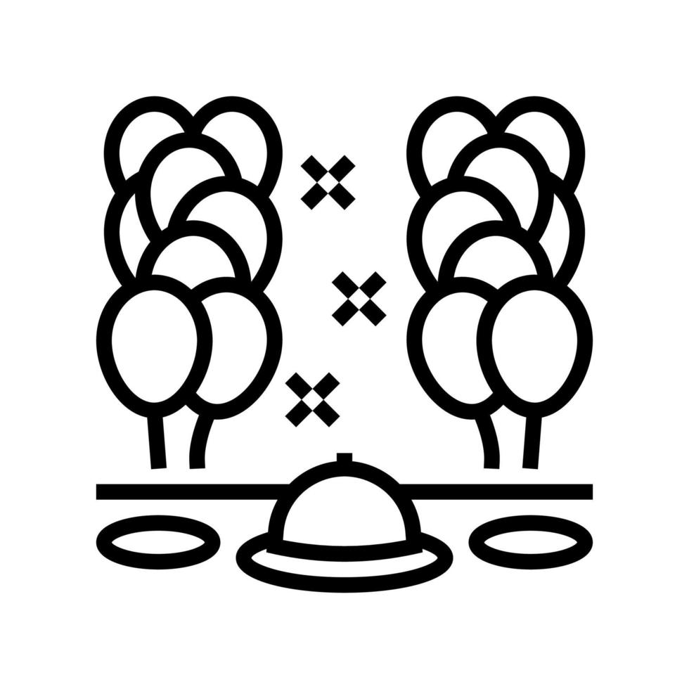cena fiesta globo decoración línea icono vector ilustración