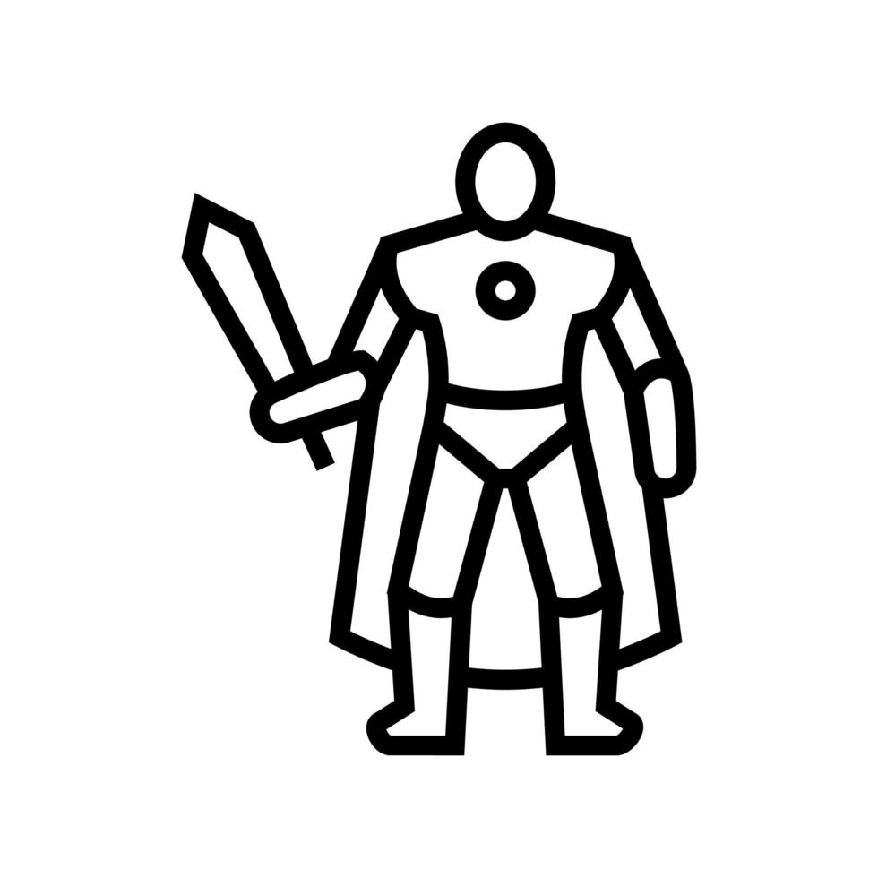 action figures toys line icon vector illustration