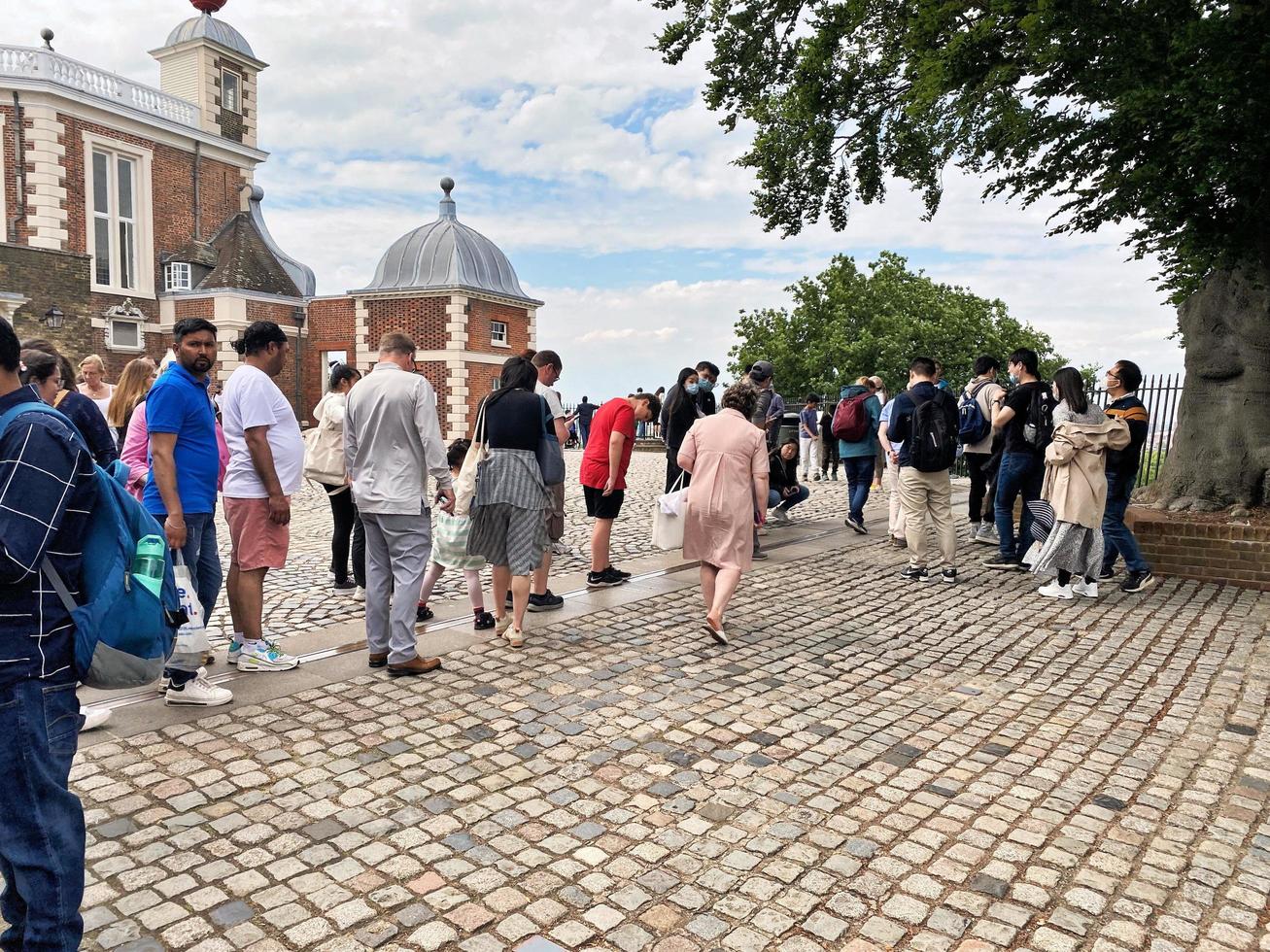London in the UK in June 2022. A view of Tourists in Greenwich in London photo