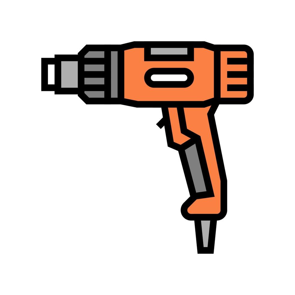 heat gun tool color icon vector illustration