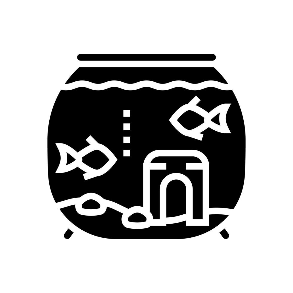 fish pet glyph icon vector illustration