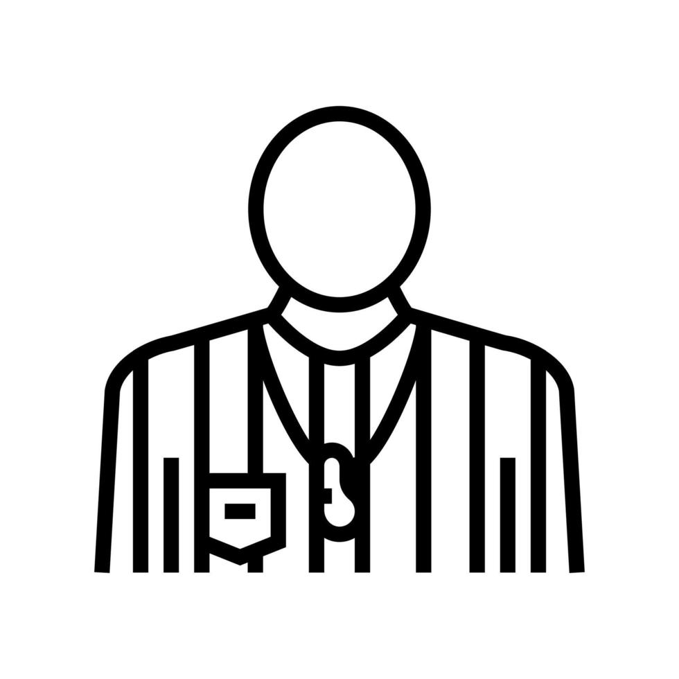 arbitrator judge or referee soccer line icon vector illustration