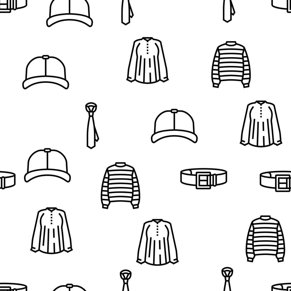 Clothes And Wearing Accessories Vector Seamless Pattern