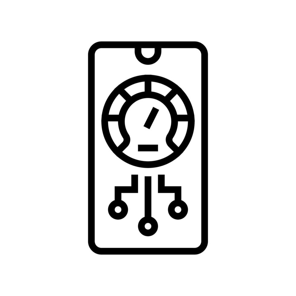 phone optimize app line icon vector illustration