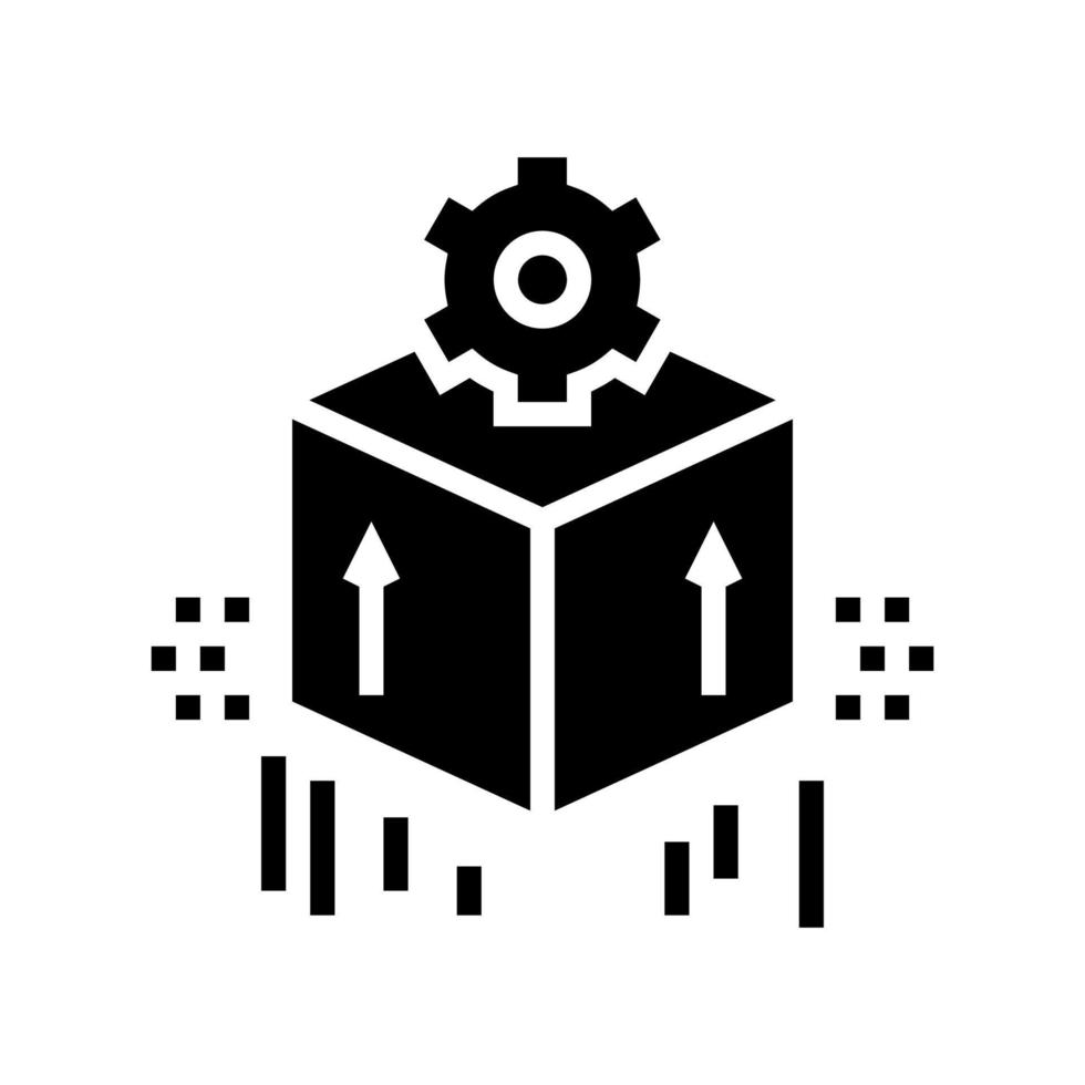 ilustración de vector de icono de glifo de desarrollo suave de computadora