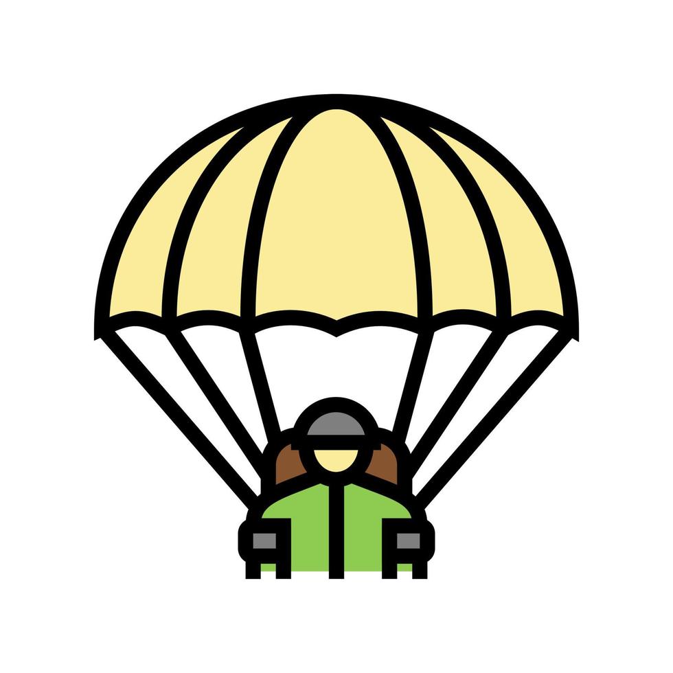 parachute soldier color icon vector illustration