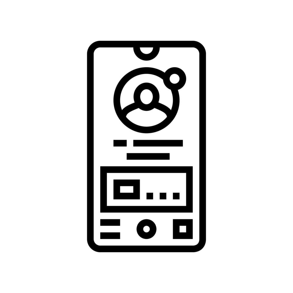 mobile application line icon vector illustration