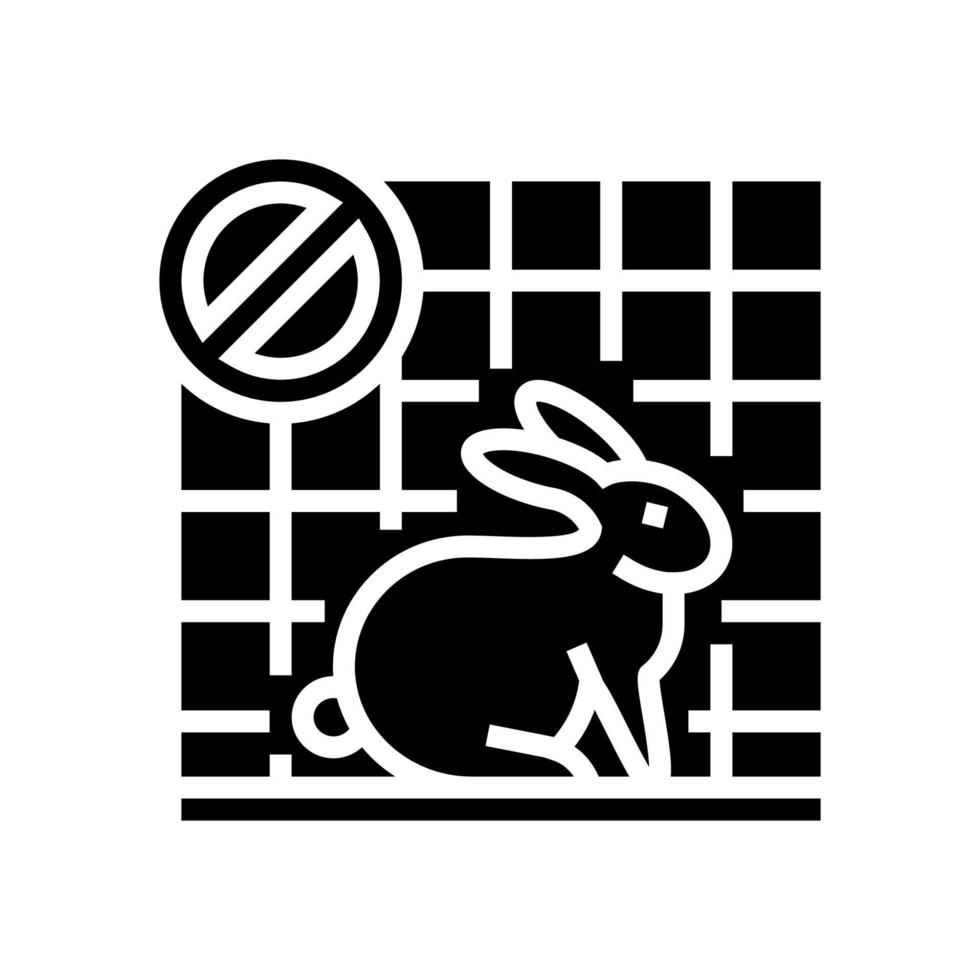 stop rabbit in cage glyph icon vector illustration