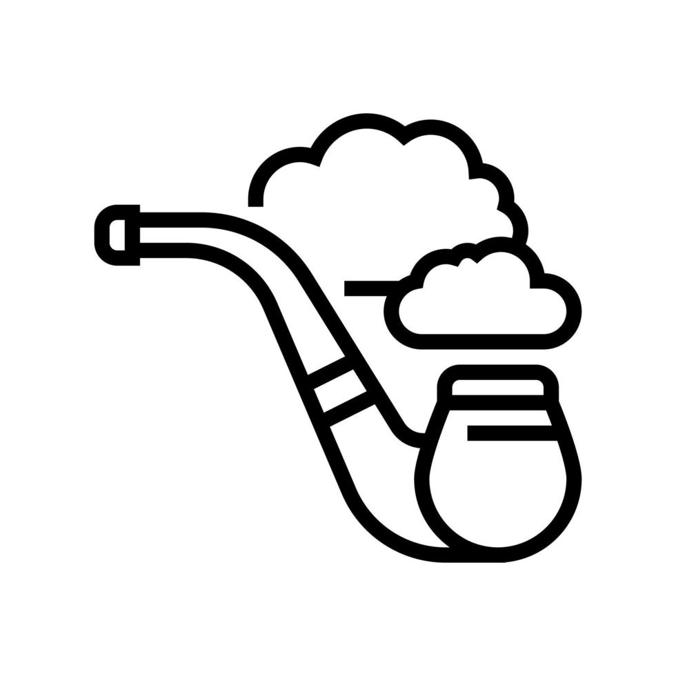 smoking pipe mens leisure line icon vector illustration