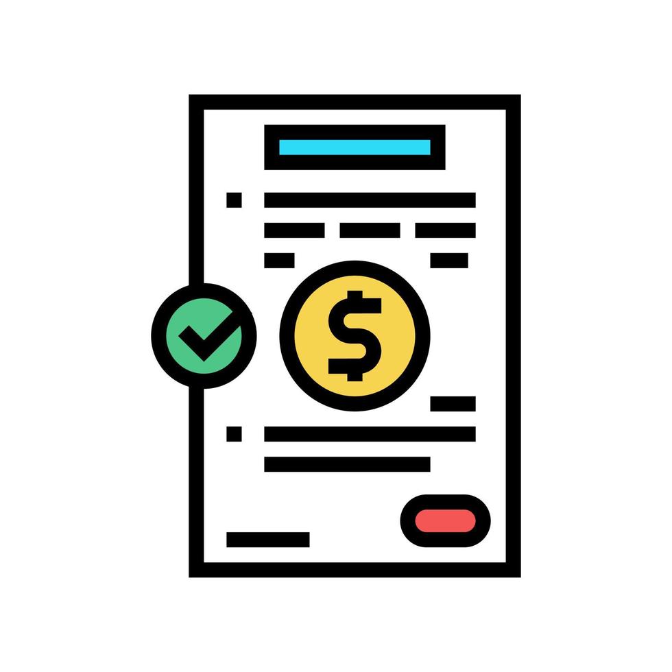 finance investment agreement color icon vector illustration